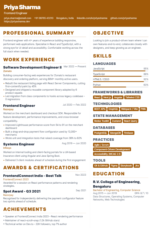 Modern Resume preview