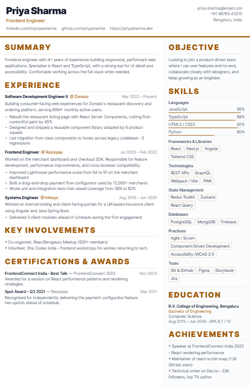 Professional Resume preview